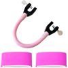 BASTOUR Connettore per Punte da Sci per Bambini, Connettore della Testa dello Sci Portatile, Aiuto per l'Allenamento dello Sci per Bambini Principianti, Cinghia di Fissaggio per Snowboard, 3pcs(Rosso)