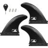 AQUBONA Singola Linguetta e Doppie linguette Pinne Surf/SUP per Longboard, Tavola da Surf e Paddleboard, Elica Rinforzata Singola Linguetta e Doppia Linguetta Pinne da Surf (Fu-Bianco)