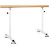 HamoM Sbarra Danza Classica Sbarra da Balletto Mobile for Uso Domestico, Manico in Legno Massello d'Acciaio con Quattro Ventose, capacità di Carico 500kg (Color : White, Size : 1M/3.3FT)