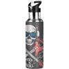 Mnsruu Teschio di Musica Rock Roll Borraccia Termica con Cannuccia Sportiva, Bottiglia Acqua in Acciaio Inox Isolato 600ML Senza BPA per Bevande Calde e Fredde per Bambini Scuola