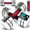 RE:SPORT Set di 2 manubri in acciaio massiccio, 2,5/5/7,5/10 kg, manubri corti con pesi e manico in gommapiuma, bilancieri per fitness, allenamento della forza e costruzione muscolare (rosso, 2 x 2,5