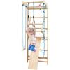 COSTWAY Spalliera Svedese Adulti e Bambini, Scala Svedese in Legno a 10 Gradini con Vari Accessori, Spalliera Palestra e Casa Multifunzionale, Carico Massimo 100 kg, 220 x 80 x 60 cm
