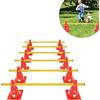 LZQ Sports - Set di 6 ostacoli per allenamento di coordinazione con 12 coni multifunzione e 6 aste di allenamento per bambini, atleti o canini