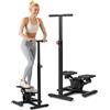 KOMFOTTEU Step Fitness Casa, Stepper Idraulico con Manubrio Regolabile in Altezza, Schermo LCD, Pedali Antiscivolo, Attrezzatura Cardio per Allenamento Corpo, Esercizio