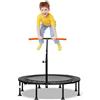 COSTWAY Tappeto Elastico per Bambini e Adulti Pieghevole, Trampolino da Interno ed Esterno con Manico Regolabile in Altezza e Molle in Metallo Zincato (Verde)