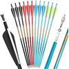 Poearcus Frecce in alluminio per tiro con l'arco 20/22'' Balestra Freccia da caccia con 4 Vanes Balestra per il tiro a segno e la pratica all'aperto. (2 nero 1 bianco, 22 inch 12pcs)