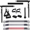 GORILLA SPORTS® Attrezzi Pilates - Set Fasce Resistenza con Barra, Regolabile - Reformer per Casa, Smart Workout, Barra e Elastici Fitness, Maniglie per Allenamento, Palestra