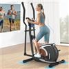 Neezee Ellittiche Magnetico con 16 Livelli di Resistenza, Macchina Ellittica Ultra-silenziosa Per la Casa, Monitor LCD, Portabottiglie, Capacità di Carico 120KG Nero
