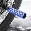 Vasiumic Piedino antiscivolo in lega di alluminio per bicicletta, 100 x 28 mm, per mountain bike, bici da strada, pista per bici, compatibile con assi da 9 mm, confezione da 1 paio (blu)