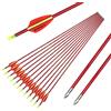 ACCMOS 6/12 pz Freccia di Tiro con L'Arco ID 3,2 mm Frecce per Bersagli, Spine 600 700 800 Caccia Frecce di Pratica 40T High Carbon con Anello in Alluminio Antideflagrante (25inch, 12pcs Spine 700)