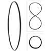 Hoopomania Hula Hoop pieghevole vuoto, tubo da 25 mm, nero/bianco Ø90-140cm (Ø100cm, Bianco)