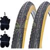 Deestone EBA28PBD 2 COPERTONI NEROPARA + 2 CAMERE d'Aria per Bicicletta Bici City Bike Trekking 700 X 32 1 5/8 1/4 (32-622)