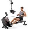 YEE RUN Vogatore per Casa,con 16 magnetico livelli,Vogatore con Doppia Guida Scorrevole,Compatibile con APP,Capacità Max 150kg