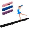 GYMAX Trave da Ginnastica in Legno di Pino e EPE con Manico, Cuscinetti Antiscivolo, Trave di Equilibrio da Pavimento Pieghevole, Ideale per Esercizi a Casa o in Palestra, 210 x 10 x 6,5 cm (Rosa)