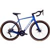 Rinos Sandman 1 Bici Gravel in Carbonio | SORA, 18 Velocità | Telaio in Carbonio T800 | 9,8 kg | Freni a Disco | Pneumatici CST 700x40C (Blu, XL (58cm))