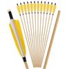 Generic 6/12Pcs 5 Pollici Scudi Tacchino Piuma Freccia di Legno Diametro 8 mm Legno Caccia Bersaglio Pratica Freccia (6 Pezzi, Nero)