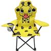 Mojawo Sedia da pesca per bambini, colore giallo, da campeggio, pieghevole, motivo giraffa, con portabevande e borsa