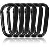 Rapidbok 6 moschettoni a vite 68 mm, set di moschettoni, moschettoni in alluminio nero per amaca, portachiavi, campeggio, pesca