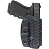 PoLe.Craft OWB Carbon Fiber Kydex Fondine For Glock 19 19x 23 25 32 45 / Glock 17 22 31 26 27 33 30s (Gen 3 4 5) Pistol Case, Glock Holster OWB Pouch, Waistband Outside Carry 1.5-2 Belt Clip - Black, Right