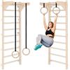 MAMOI Spalliera ginnica da parete con barra per trazioni per adulti - scala da allenamento in legno (230), Attrezzo fitness, Spalliera multifunzionale, Spalliera da muro per bambini e adulti, 100% ECO
