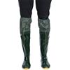 QTDZ Stivali Pesca Leggeri in PVC/Nylon, Pantaloni da Trampolieri Spessi E Super Alti con Restringimento Elastico, Stivale in Gomma Impermeabile Antiscivolo Taglia 35-45 per Uomo Donna,Verde,38 EU