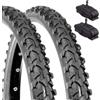 ECOVELO DEESTONE 2 COPERTONI 26 X 1.90 + CAMERE D'ARIA SCHRADER AMERICA PNEUMATICI MTB NERI BICI BICICLETTA MOUNTAIN BIKE 47-559