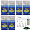 Milepetus Milepet 6 pezzi luminoso pesca d' acqua dolce/acqua salata Sabiki Bait Rigs W/vera pelle e piuma di pesce ganci, misura: 8 #,10 #,12 #,14 #,16 #,18 #