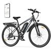 ZAZAWORK Bicicletta Elettrica 250W, 48V20Ah, Autonomia 100-120km,21 velocità, Freno a Disco Idraulico, Sospensione Bloccabile, Illuminazione Intelligente, App Connessa, Bicicletta da Città e Montagna