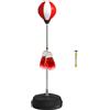 HOMCOM Punching Ball da Terra per Adulti, Sacco da Boxe da Terra con Base Riempibile, Pompa ad Aria e Guantoni, Altezza Regolabile da 126-144 cm, Speed Bag per Home Gym Casa e Palestra, Rosso