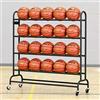 FORZA Rastrelliera da Basket Autoportante | Trolley Portapalloni con capacità di 20 o 40 Palloni | Portapalloni Polisportivo | Portapalloni con Ruote e Freno (capacità 20 Palloni)