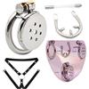 YZWDQYHDYS Gabbia protettiva con piastra piatta in acciaio inossidabile per uomo Sissy, anti-fuga e antiscivolo, nuova traspirante con cintura e set di tubi -A16ITb (M+50mm)