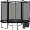 TRIUMPHKEY Trampolino da giardino per bambini, Ø 183/228/305/366/427 cm, completo di rete di sicurezza, scaletta, copertura bordo, portata 50 kg, colore nero