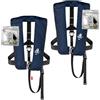 12skipper Set di 2 12skipper giubbotti di salvataggio automatici 300N ISO UML con imbragatura incl. 2 kit di manutenzione, blu navy