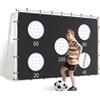 Redkid Porta da calcio con parete di tiro, 240 cm x 170 cm, porta da calcio per bambini di alta qualità con rete, parete di tiro e punte, adatta per ogni situazione