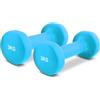 MSPORTS Manubri Pesi Neoprene da 0,5 a 5 kg Set - Peso e Colore a Scelta + PDF Workout (3 kg - Azzurro)