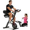 Generico Mengmiao Cyclette Pieghevole 5 in 1 - Bici Statica Magnetica per Casa con Schienale