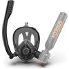 SMACO Maschera da Snorkeling Integrale Con Connettore K2 Compatibile Bombole da Immersione da 0,5L/0,7L, Maschera da Sub con Supporto per Fotocamera Supporta sia lo Snorkeling che le Immersioni