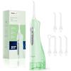 Mornwell Irrigatore orale senza fili per denti portatile orale pulitore elettrico 300 ML 3 modalità 4 punte jet pulizia profonda aiuta con USB (Verde)