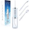 FlossyFresh Idropulsore Dentale, Irrigatore Orale, Senza Filo, Rimuove la Placca, Pulizia Dentale a 360°, 3 Modalità di Funzionamento, 4 Ugelli Intercambiabili, Ricarica USB, da Viaggio