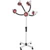 Royyalpa Cappa a a infrarossi 750 W con base - Lampada di calore a 5 teste 40 - 80 °C e altezza regolabile 112 - 136 cm - Cuffia da parrucchiere professionale (bianco)