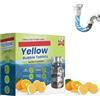 Generico Pastiglie detergenti per scarichi Lemon Blast, potenti pastiglie gialle effervescenti, detergente per scarichi di lavandini e tubature, smacchiatore rapido per scarichi intasati