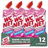 Generico Wc Net Candeggina Gel Profumata, Detergente per Sanitari e Superfici, Azione Sbiancante e Igienizzante, Fragranza Flower Fresh, 700 ml 2/4/6/8/12 confezioni (12 pz)