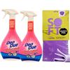 FEI FAN SET: 2x Profumatore Sgrassatore ROSA, Profuma e Sgrassa Due Volte Di Più 600ml + Panno In Lattice SOFT, Formato 30x30