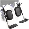 Intermed Pedane regolabili in inclinazione/altezza con reggigambe imbottiti per carrozzine pieghevoli standard INTERMED RehaPrima/RehaComfort/RehAlum - Acciaio verniciato - Nero - PAIO - Marchio CE