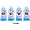 Beni Culinari 4 x Chanteclair I Concentrati - Ammorbidente concentrato, profumo di sale marino e fiore di loto, per vestiti morbidi e profumati - 57 lavaggi 1140 ml + portachiavi Beni Culinari