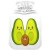 Caihoyu Borsa dell'acqua calda con copertura morbida rimovibile, borsa dell'acqua calda fredda per alleviare il dolore, crampi mestruali, scaldapiedi, taglia M, motivo: avocado