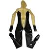 AZRLZP Sexy tuta nera trasparente con copertura completa in lattice di gomma Catsuit Fetish con cerniera posteriore