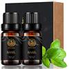 Aphrosmile Aromaterapia Basilico insieme essenziale olio,2x10ml Basilico olio essenziale Fragrance Kit per Diffusori, umidificatore,100% Pure Basilio aromaterapia olio essenziale fragranza Set