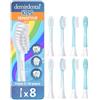 demirdental Testine di ricambio per spazzolino da denti per bambini, compatibili con Philips Sonicare Kids, testine di ricambio Sensitive dai 7 ai 10 anni, turchese, confezione da 8