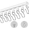 VEVOR Binario per Tende da Soffitto 3 m, Autoadesivo Sistema di Binari Scorrevoli per Tende Soffitto Senza Foratura, Binario Divisorie per Stanze, con ganci e ferramenta, per Soffitto Soggiorno Bianco